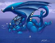 breasts giantess furry macro dragoness ocean