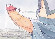 drawing giantess color futanari cum penis seo_tatsuya touhou source_needed veins sanae_kochiya reimu_hakurei shrine_maiden