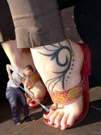 gentle collage toes high_heels worship shrunken_man painting pants pedicure crlvr tattoo broom shoeless miss-l