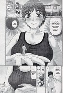 drawing gentle manga monochrome penis handheld cleavage story shrunken_man naked_man bedroom kanaisei-jitensha