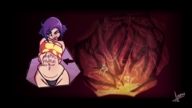 drawing giantess panties vore color purple_hair struggle stomach shrunken_people inside_stomach stomach_acid apeiron-macro