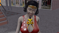 black_hair shrunken_man cape drcreep digital_render