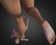 crush small_man barefoot soles domination unknown_artist foot_crush legs amazon trample underneath pinned under_foot digital_render