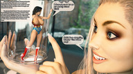 breasts blonde cleavage brunette story shrunken_woman trapped jar wonder_woman digital_render lfcfan