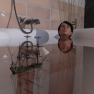 bath water unaware shrunken_people closed_eyes ships digital_render openhighhat bath_interrupted