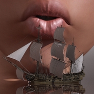 bath water lips shrunken_people ships digital_render openhighhat bath_interrupted