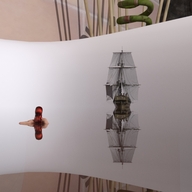 bath water red_hair shrunken_woman ships digital_render openhighhat bath_interrupted