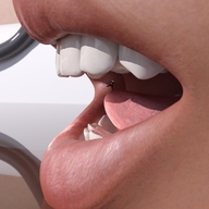 vore shrunken_man open_mouth inside_mouth on_tongue digital_render openhighhat bath_interrupted
