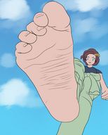 drawing pokemon color toes barefoot soles low_angle unknown_artist looking_down sky point_of_view looking_at_viewer raised_foot imminent_crush grace