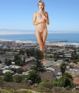 breasts giantess collage nude pussy blonde ocean sky looking_at_viewer