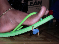 collage feet toes shrunken_man under_foot flip_flops floor raised_foot source_needed imminent_crush kimberly
