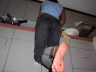 crush collage barefoot soles foot_crush kitchen shrunken_man stuck_to_foot kimberly