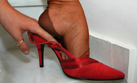 collage feet high_heels in_shoe foot_crush hand nylons shrunken_man under_foot imminent_crush poked poked_in