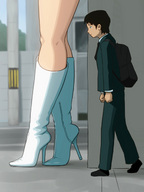 drawing feet anime boots shrunken_men legs walking shy