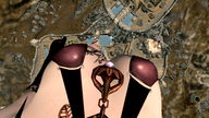 giantess wings city mega cleavage high_heels unknown_artist looking_down skyrim digital_render