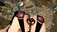 giantess wings city mega cleavage high_heels unknown_artist looking_down skyrim digital_render