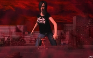 giantess small_man bondage sacrifice rooftop imminent_death digital_render jamesmason0 red_sky judgment