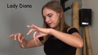 collage blonde finger shrunken_men hand dangle between_fingers looking_at_tiny lady_diana
