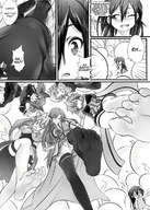 drawing nude giga manga city upskirt comic monochrome long_hair destruction giant barefoot soles shrinking anime shrunken_man under_feet sword_art_online doujinshi kirito