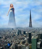 collage city mega blonde buildings dress tower sky gts47