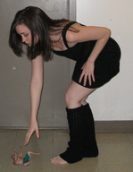 collage barefoot brunette scared leggings reaching shrunken_man grabbing floor looking_at_tiny masterchimp6