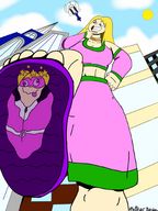 drawing blonde color blue_eyes helicopter foot_crush point_of_view