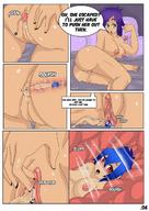 breasts drawing nipples insertion nude pussy masturbation comic butt clit cum purple_hair blue_hair anal_beads lesbians shrunken_woman vaginal_walls