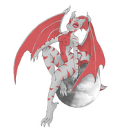 drawing giantess dragoness earth giga color purple_eyes no_background qetesh