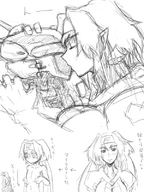 giantess monochrome mecha macross_frontier macross sweat klan_klein hp23 mecha_on_girl meltrandi vf-25 zentradi pointed_ears