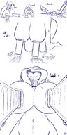 breasts drawing giantess nude vore comic monochrome barefoot vehicles debolte vehicle_vore point_of_view breast_vore