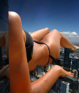 giantess collage city mega swimsuit destruction lying_down point_of_view