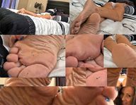 collage panties butt toes barefoot bed climbing brunette lying_down foot_worship shrunken_men crawling shrunken_people pedicure looking_at_viewer shijedy multiple_angles