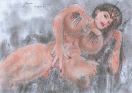 breasts drawing giantess nude pussy mega color destruction buildings huge_breasts building_sex olivier looking_at_viewer olivier_m