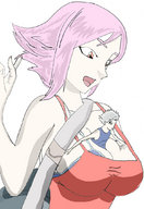 breasts drawing gentle size_difference color cleavage anime pink_hair no_background joeraiden between_breasts