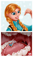 giantess comic princess shrunken queen teasing inside_mouth frozen mouth_play winter disney sisters anna elsa