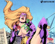 breasts drawing nipples giantess city mega comic aroused color long_hair butt destruction cleavage red_hair muscles costume giantessfan leotard pinching crane hulk titania red_skin green_skin she-hulk marvel_comics red_hulk red_she-hulk betty_ross