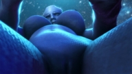 breasts giantess alien shrunken blue_skin animation facesitting point_of_view perspective digital_render mass_effect liara liara_tsoni asari source_film_maker