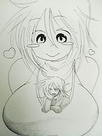 breasts drawing gentle giantess blushing manga monochrome anime huge_breasts