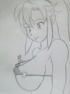 breasts drawing giantess manga monochrome swimsuit bra anime pencil