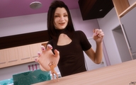 handheld finger brunette shrunken_men hand grabbing fist manicure alison looking_at_tiny digital_render jamesmason0 snatch-n-grab tabble