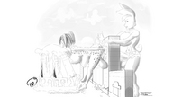 breasts drawing giantess furry city monochrome large_breasts futanari cum destruction penis sex building_sex giantesses bunny_girl shenandoah09 pzero extra_breasts