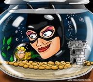 drawing color water shrunken_man latex catwoman looking_at_tiny dc_comics mulher_gato aquaman fishbowl