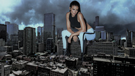 giantess collage city destruction buildings wonderslug sitting skyscraper clouds athletic sky lauren_cohan