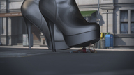 giantess nude city blonde high_heels brunette lying_down foot_crush imminent_crush digital_render kosmita