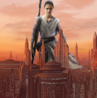 breasts giantess collage giga city mega coruscant star_wars staff belt cmwaters daisy_ridley rey_(star_wars)