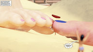 crush feet beach blood story giantesses painted_nail