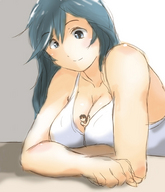 breasts drawing gentle color cleavage shrunken_man ビク太 bikuta between_breasts