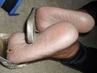 collage shoes lying_down shrunken_man carpet under_foot