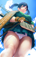 giantess panties upskirt color low_angle legs thighs sky point_of_view perspective arrows runways