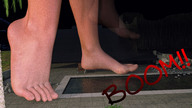 giantess barefoot water story foot_crush walking pool bench digital_render